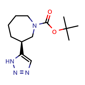 Chemical structure of tert-butyl (3S)-3-(1H-triazol-5-yl)azepane-1-carboxylate , CAS 2381149-47-7, AChemBlock U133996