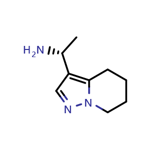 Chemical structure of (1R)-1-(4,5,6,7-tetrahydropyrazolo[1,5-a]pyridin-3-yl)ethanamine , CAS 2383047-74-1, AChemBlock U134006