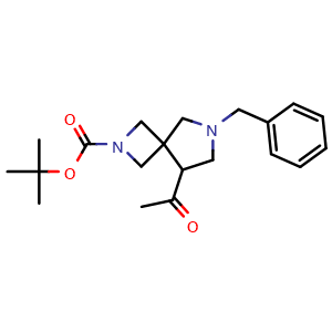 Chemical structure of tert-butyl 5-acetyl-7-benzyl-2,7-diazaspiro[3.4]octane-2-carboxylate , CAS 2385372-63-2, AChemBlock U134030