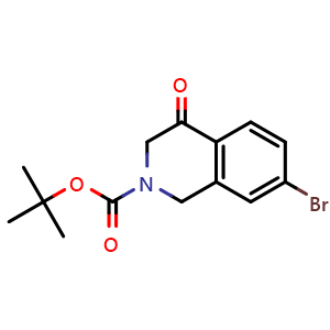 Chemical structure of tert-butyl 7-bromo-4-oxo-1,3-dihydroisoquinoline-2-carboxylate , CAS 2385456-89-1, AChemBlock U134034