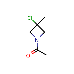 Chemical structure of 1-(3-chloro-3-methyl-azetidin-1-yl)ethanone , CAS 24083-63-4, AChemBlock U134105