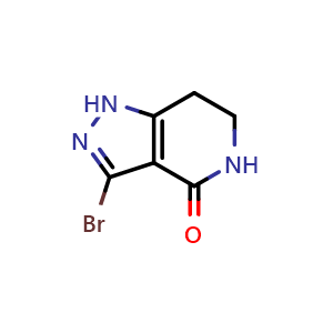 Chemical structure of 3-bromo-1,5,6,7-tetrahydropyrazolo[4,3-c]pyridin-4-one , CAS 2410055-54-6, AChemBlock U134120