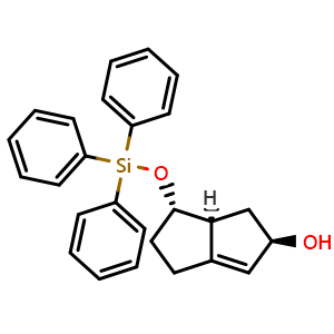 Chemical structure of (2R,6S,6aS)-6-triphenylsilyloxy-1,2,4,5,6,6a-hexahydropentalen-2-ol , CAS 2410639-39-1, AChemBlock U134126
