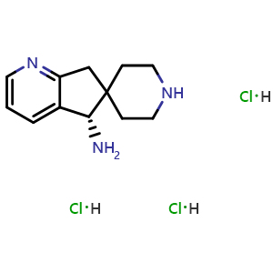 (5S)-spiro[5,7-dihydrocyclopenta[b]pyridine-6,4'-piperidine]-5-amine trihydrochloride