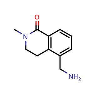 Chemical structure of 5-(aminomethyl)-2-methyl-3,4-dihydroisoquinolin-1-one , CAS 2428421-85-4, AChemBlock U134181