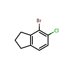 Chemical structure of 4-bromo-5-chloro-indane , CAS 2438334-58-6, AChemBlock U134185