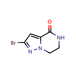 Chemical structure of 2-bromo-6,7-dihydro-5H-pyrazolo[1,5-a]pyrazin-4-one , CAS 2468022-89-9, AChemBlock U134244