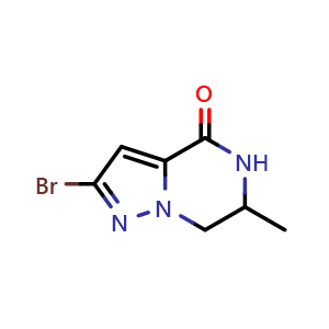 Chemical structure of 2-bromo-6-methyl-6,7-dihydro-5H-pyrazolo[1,5-a]pyrazin-4-one , CAS 2468022-90-2, AChemBlock U134245