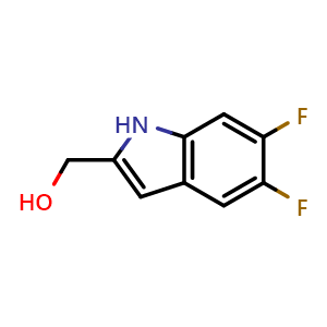 Chemical structure of (5,6-difluoro-1H-indol-2-yl)methanol , CAS 2481449-89-0, AChemBlock U134258