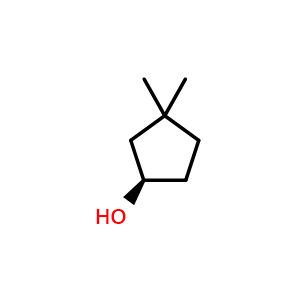 Chemical structure of (1R)-3,3-dimethylcyclopentanol , CAS 2485022-38-4, AChemBlock U134262