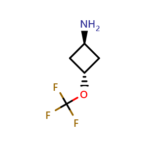 Chemical structure of cis-3-(trifluoromethoxy)cyclobutanamine , CAS 2489409-60-9, AChemBlock U134280