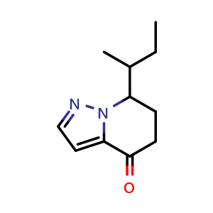 Chemical structure of 7-sec-butyl-6,7-dihydro-5H-pyrazolo[1,5-a]pyridin-4-one , CAS 2489784-35-0, AChemBlock U134285