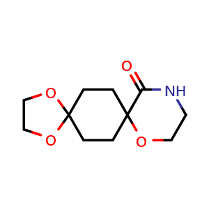 Chemical structure of 1,4,9-Trioxa-12-azadispiro[4.2.5.2]pentadecan-13-one , CAS 2493422-03-8, AChemBlock U134305