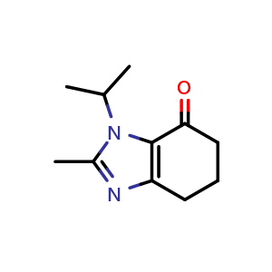 Chemical structure of 3-isopropyl-2-methyl-6,7-dihydro-5H-benzimidazol-4-one , CAS 2525077-73-8, AChemBlock U134336