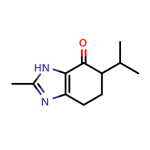 Chemical structure of 5-isopropyl-2-methyl-3,5,6,7-tetrahydrobenzimidazol-4-one , CAS 2526004-24-8, AChemBlock U134339