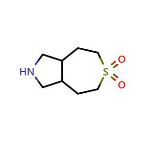 Chemical structure of 2,3,3a,4,5,7,8,8a-octahydro-1H-thiepino[4,5-c]pyrrole 6,6-dioxide , CAS 2560561-78-4, AChemBlock U134369