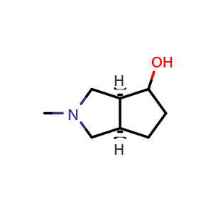 Chemical structure of cis-2-methyl-3,3a,4,5,6,6a-hexahydro-1H-cyclopenta[c]pyrrol-4-ol , CAS 2568892-13-5, AChemBlock U134417