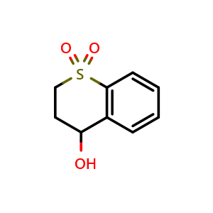 Chemical structure of 1,1-dioxo-3,4-dihydro-2H-thiochromen-4-ol , CAS 2765-44-8, AChemBlock U134578