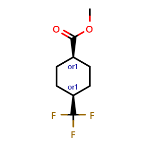 Chemical structure of methyl cis-4-(trifluoromethyl)cyclohexanecarboxylate , CAS 27705-10-8, AChemBlock U134579