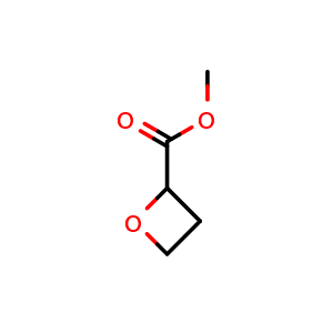 Chemical structure of methyl oxetane-2-carboxylate , CAS 28417-99-4, AChemBlock U134583