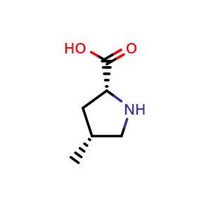 Chemical structure of (2R,4R)-4-methylpyrrolidine-2-carboxylic acid , CAS 31137-95-8, AChemBlock U134607