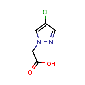 Chemical structure of 2-(4-chloropyrazol-1-yl)acetic acid , CAS 32089-46-6, AChemBlock U134614