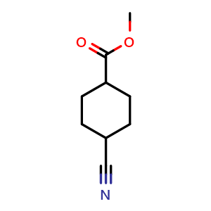 Chemical structure of methyl 4-cyanocyclohexanecarboxylate , CAS 32529-82-1, AChemBlock U134618