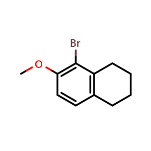 Chemical structure of 5-bromo-6-methoxy-tetralin , CAS 33501-01-8, AChemBlock U134622