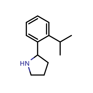 Chemical structure of 2-(2-isopropylphenyl)pyrrolidine , CAS 343774-38-9, AChemBlock U134627