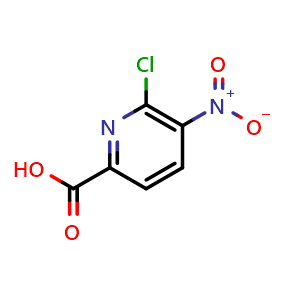 Chemical structure of 6-chloro-5-nitro-pyridine-2-carboxylic acid , CAS 353277-27-7, AChemBlock U134633