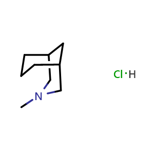 Chemical structure of 3-methyl-3-azabicyclo[3.3.1]nonane hydrochloride , CAS 3540-82-7, AChemBlock U134634