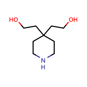 Chemical structure of 2-[4-(2-hydroxyethyl)-4-piperidyl]ethanol , CAS 367282-75-5, AChemBlock U134644
