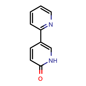 Chemical structure of 5-(pyridin-2-yl)-1,2-dihydropyridin-2-one , CAS 381233-78-9, AChemBlock U134646