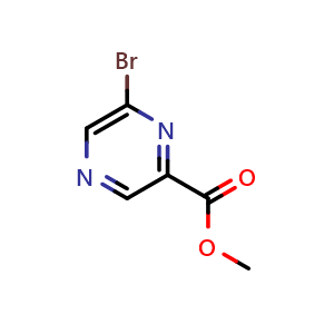 Chemical structure of methyl 6-bromopyrazine-2-carboxylate , CAS 40155-34-8, AChemBlock U134655