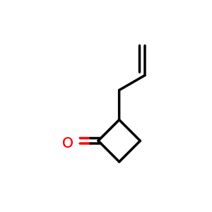 Chemical structure of 2-allylcyclobutanone , CAS 41780-92-1, AChemBlock U134663
