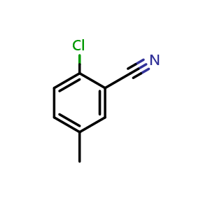 Chemical structure of 2-chloro-5-methylbenzonitrile , CAS 4387-32-0, AChemBlock U134668