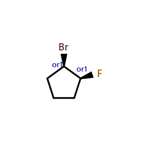 Chemical structure of cis-1-bromo-2-fluoro-cyclopentane , CAS 51422-72-1, AChemBlock U134685