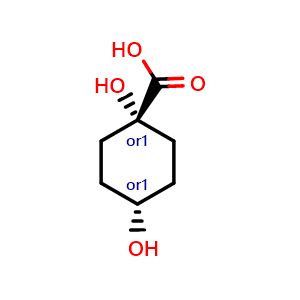 Chemical structure of cis-1,4-dihydroxycyclohexanecarboxylic acid , CAS 566934-91-6, AChemBlock U134710