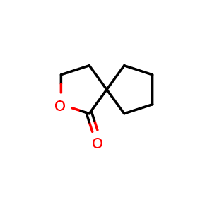 Chemical structure of 2-oxaspiro[4.4]nonan-1-one , CAS 5732-98-9, AChemBlock U134713