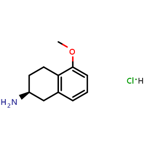 Chemical structure of (2S)-5-methoxytetralin-2-amine hydrochloride , CAS 58349-17-0, AChemBlock U134716