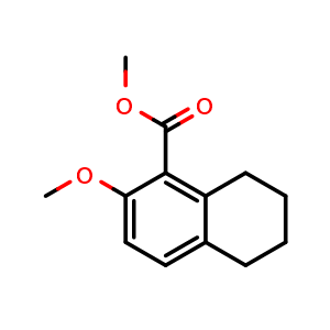 Chemical structure of methyl 6-methoxytetralin-5-carboxylate , CAS 59605-01-5, AChemBlock U134724
