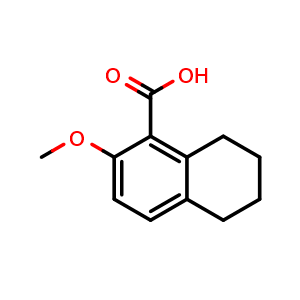 Chemical structure of 6-methoxytetralin-5-carboxylic acid , CAS 60346-40-9, AChemBlock U134729