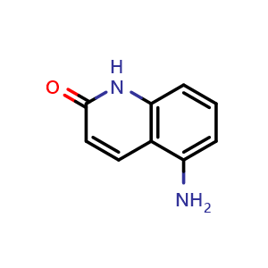 Chemical structure of 5-amino-1H-quinolin-2-one , CAS 61317-32-6, AChemBlock U134733