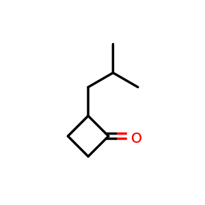 Chemical structure of 2-isobutylcyclobutanone , CAS 624733-42-2, AChemBlock U134742