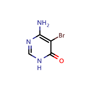 Chemical structure of 4-amino-5-bromo-1H-pyrimidin-6-one , CAS 6312-71-6, AChemBlock U134745