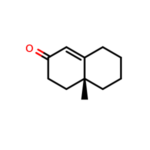 Chemical structure of (4aR)-4a-methyl-3,4,5,6,7,8-hexahydronaphthalen-2-one , CAS 63975-59-7, AChemBlock U134752