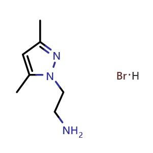 Chemical structure of 2-(3,5-dimethylpyrazol-1-yl)ethanamine hydrobromide , CAS 663941-76-2, AChemBlock U134761