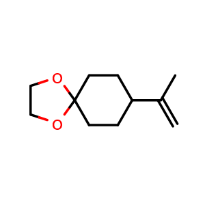 Chemical structure of 8-isopropenyl-1,4-dioxaspiro[4.5]decane , CAS 70850-38-3, AChemBlock U134778