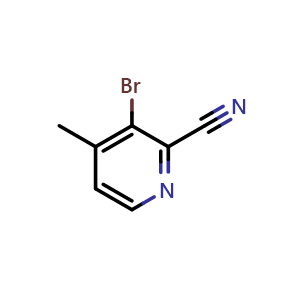 Chemical structure of 3-bromo-4-methyl-pyridine-2-carbonitrile , CAS 717843-45-3, AChemBlock U134780