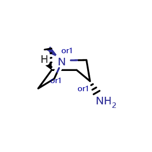 Chemical structure of endo-1-azabicyclo[3.2.1]octan-3-amine , CAS 739359-91-2, AChemBlock U134790